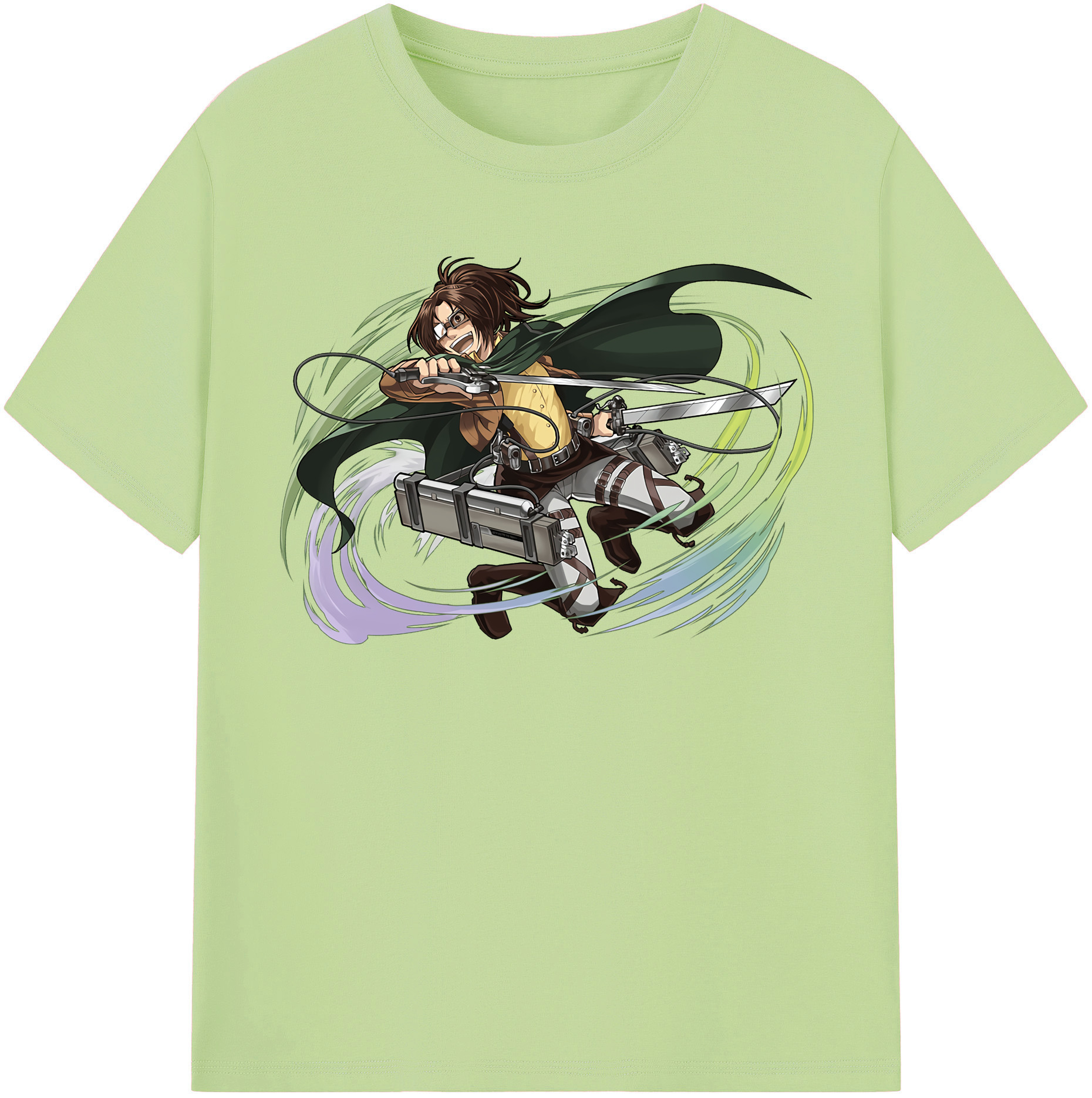 （画像用） 進撃の巨人 ハンジ·ゾエ Attack on Titan Hanji Zoe 綿100％半袖Tシャツ（フロントプリント）